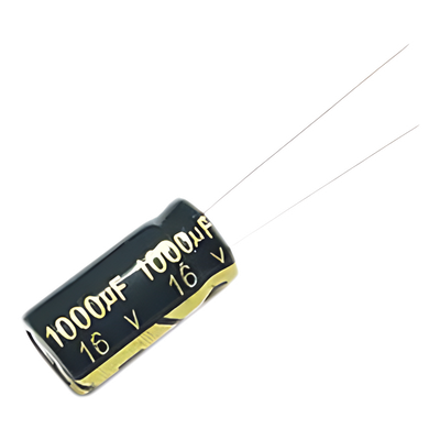 Capacitor Electrolítico de Aluminio / 1000 µF / 16 Vcc / 105 °C / 10 x 15 mm / Corriente de Rizado 640 mA
