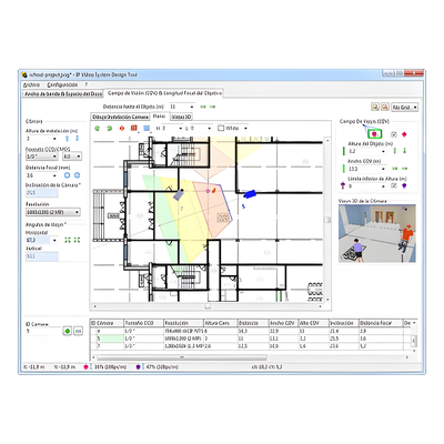 Software de Diseño para Sistemas de Video IP / 64 Cámaras por Proyecto / Simulación 3D Fisheye / Importación CAD y Mapas
