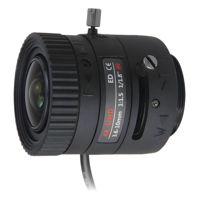 Lente Varifocal / 3.6-10 mm / 4K / Iris Automático DC / Día/Noche / Formato 1/1.8 / Apertura f/1.8