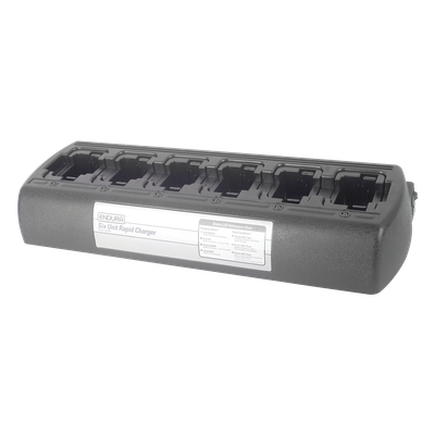 Multicargador de Escritorio / 6 Cavidades / Radios APX6000XE-8000XE / Baterías NNTN7034-7038 / Ni-Cd Ni-MH Li-Ion Li-Po
