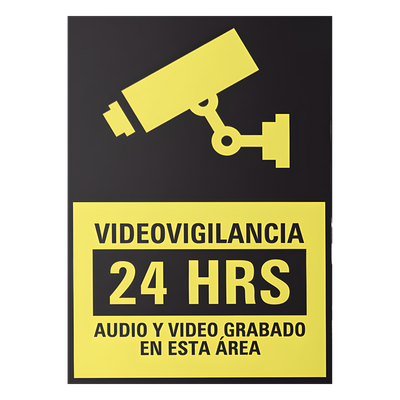 Letrero de Videovigilancia / Poliestireno / 20 x 30 cm / 10 Unidades / Interior y Exterior