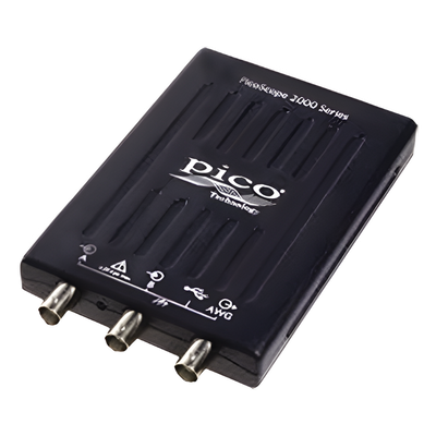 Osciloscopio para PC / 2 Canales / 25 MHz / 200 MS/s / Generador AWG 100 kHz / Decodificación UART-SPI-I2C / USB / 82 ft (25 m) equivalente ETS 4 GS/s