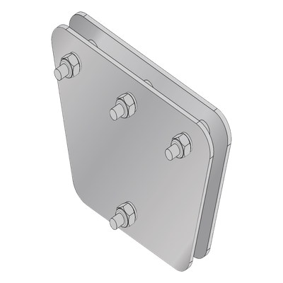 Placas igualadoras / Acero ASTM A-36 / Galvanizado electrolítico / 20x20x30 cm (7.9x7.9x11.8 in) / 3 retenidas / Tornillería incluida
