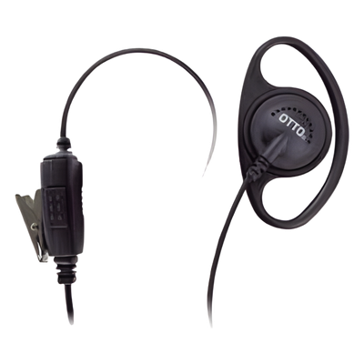 Micrófono-Audífono Tipo Anillo / Cable 40 lbs Resistencia / PTT Integrado / Compatible Kenwood NX/TK Series