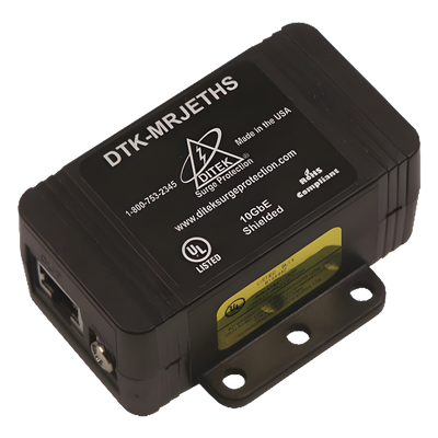 Protector de sobretensión / 10GbE / RJ45 blindado / CAT5e-CAT6A / 20kA / 75V L-G / 6.4V L-L / 144W