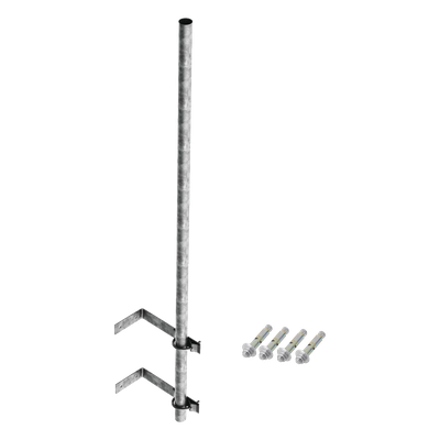 Mástil de Montaje en Pared / 3 m (9.8 ft) / Acero A-36 Galvanizado / 1-1/2" Ced. 30 / Soporte Antenas y Cámaras hasta 2'