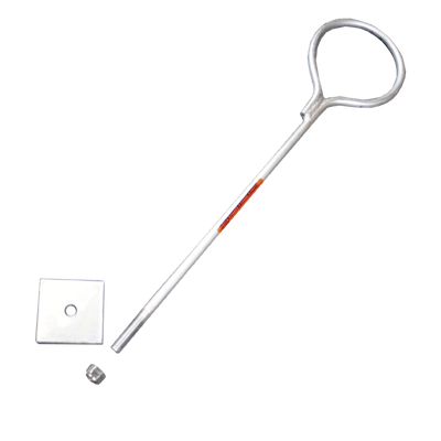 Ancla de Losa o Pared / Varilla 1/2" (12.7 mm) / Longitud 90 cm (2.95 ft) / Argolla 14 cm / Galvanizado Electrolítico / STZ30