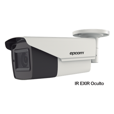 Cámara Bullet TURBOHD 4K / Lente Mot. 2.7 a 13.5 mm / IR EXIR 80 m / 262 ft / IP67 / 12 Vcc - 24 VCA / dWDR