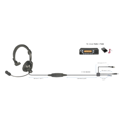 Auriculares con diadema metálica ajustable / Micrófono condensador con reducción de ruido / PTT en línea / Compatible con radios Icom