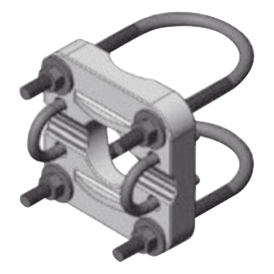 Montaje para antenas direccionales / Doble abrazadera / Mástil 0.5' a 0.84' OD / Antena 1.25' a 2.4' OD / 4' de longitud / 2 lbs