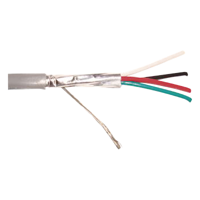 Cable Multiconductor para Alarma / 4x22 AWG / Blindado / CMR / 305 m (1000 ft) / Gris