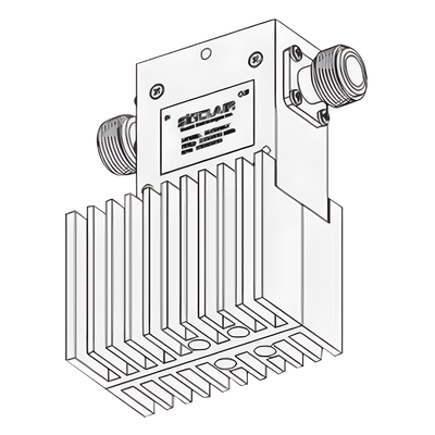 Aislador de Etapa Sencilla / 380-415 MHz / 35 MHz BW / 125W Entrada / 60W Reflejada / N Hembras / 38x64x88 mm