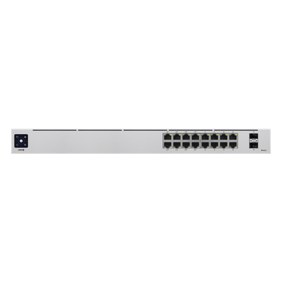 Switch PoE Administrable / 16 Puertos Gigabit / 8 Puertos PoE 802.3af/at / 2 SFP 1G / 42W / 1U Rack / 1.43 x 7.87 x 17.42 pulgadas