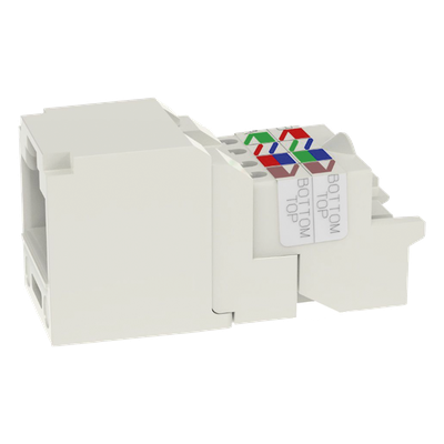 Conector Jack RJ45 / Mini-Com TP / Categoría 6 / 8P8C / Sin Herramienta / Blanco Mate