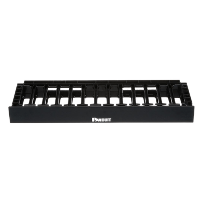 Organizador de Cables Horizontal / Alta Densidad / 1UR / 19in / Frontal Único / ABS