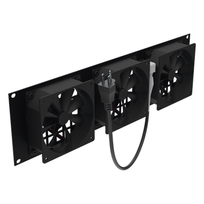 Kit de Ventilación para Rack / 3 Ventiladores 12 x 12 cm / 110 Vca / Clavija 5-15P / 1.8 m (5.9 ft) de Cable / 19" Ancho