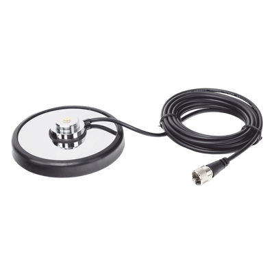 Montaje magnetico para antenas de 3/4" (Nmo), 5 m de cable RG-58A/U, conector UHF (PL-259) macho, diámetro de 5"