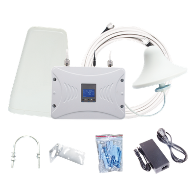 Kit Amplificador de Señal Celular 4G LTE, 3G y Voz. Funciona con Todos los Operadores. Soporta Múltiples Dispositivos y Tecnologías. Hasta 1000 metros cuadrados de Cobertura