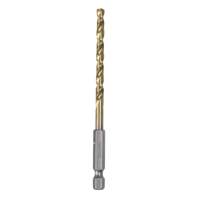 Broca hexagonal / 3/16" (4.8 mm) / TiN / HSS / Punta 135° / Vástago 1/4" / 4-7/32" (107.2 mm)