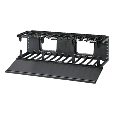 Organizador de Cables Horizontal / Rack 19in / 3UR / 1.58 x 5.25 x 6.18 ft / ABS / Curvatura Integrada