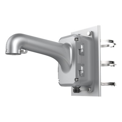 Soporte de Montaje para Domo PTZ / Poste Vertical con Caja de Conexión / Ajustable 80-200 mm / Carga Máxima 10 kg (22 lb) / Aluminio y Acero