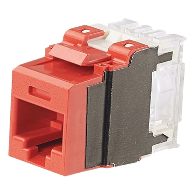 Jack Keystone / Cat 6A / 500 MHz / 8P8C / Impacto 110 / UTP / Rojo
