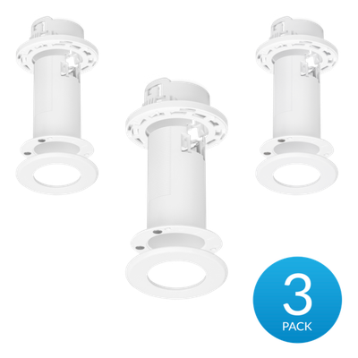 Montaje de techo empotrado / Perfil bajo 51 mm (2") / Placa magnética 85 mm (3.33") / Corte 54 mm / Kit 3 unidades