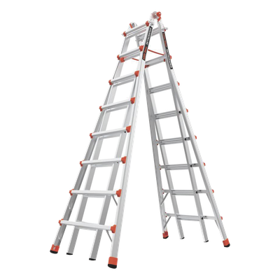 Escalera telescópica en A / 21 ft (6.4 m) / 11 ft (3.35 m) ajustable / Aluminio de alta resistencia / 103 lbs (46.7 kg)