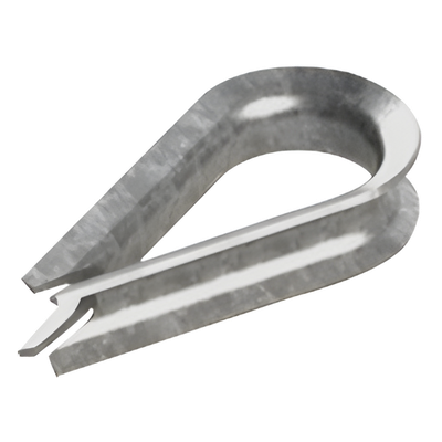 Guardacabo de Acero Galvanizado / Cable 1/4" / Resistencia 2154 kg / Diseño Ovalado / 7 Hilos