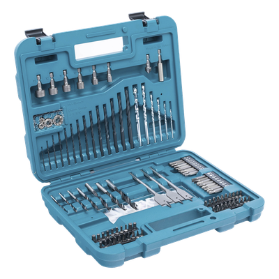 Juego de accesorios multipropósito / 100 piezas / Brocas y puntas para metal, concreto y madera / Maletín organizador
