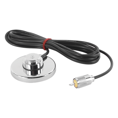 Montaje Magnético para Antena / NMO 3/4" / Cable RG58U 3.5 m (11.5 ft) / Conector UHF Macho PL259 / 50Ω / Exterior