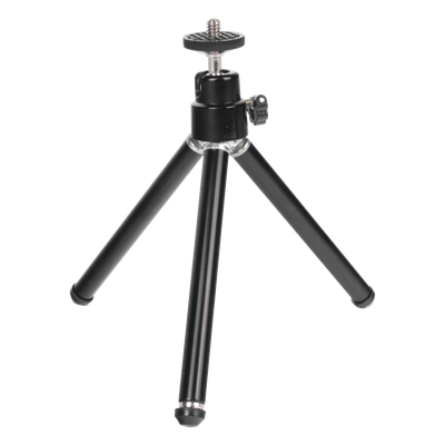 Trípode para Cámara Web / Altura Ajustable 15 a 30 cm (5.9 a 11.8 in) / Tornillo 1/4" Universal / 3 Secciones Aluminio / Inclinación Ajustable