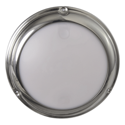 Luz LED marina tipo domo / Activación táctil / Blanco y azul 244 lm / IP68 / 10-24 VCD / Acero inoxidable