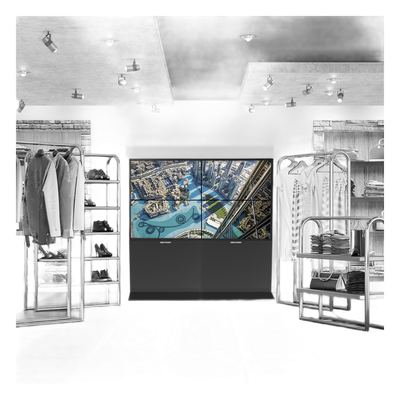 Kit Videowall / 2x2 / 55 Pulgadas / Full HD 1920x1080 / Controlador 2 HDMI In / 4 HDMI Out / Base de Piso 80 cm / 2.78 x 2.24 pies