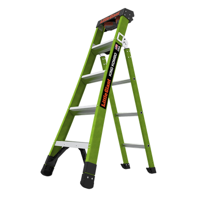 Escalera Profesional 3 en 1 / Fibra de Vidrio / Capacidad 375 lb (170 kg) / 6 ft (1.82 m) / No Conductora / Almohadilla Giratoria