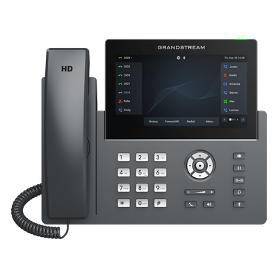 Teléfono IP / 12 Líneas SIP / 6 Cuentas / Pantalla Táctil 7" / Wi-Fi Dual Band / PoE Gigabit / Bluetooth / Audio HD Opus