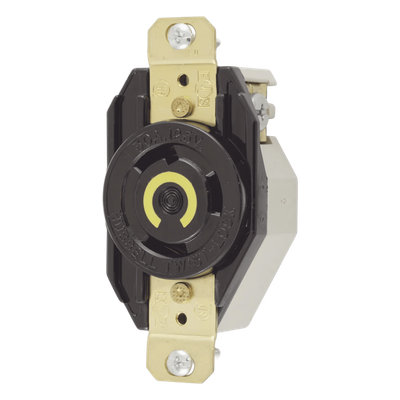 Receptáculo Industrial de Media Vuelta / 30 A / 125 V CA / 2 Polos 3 Hilos / NEMA L5-30R / 3.28 x 1.7 in