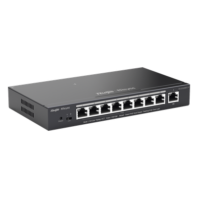 Switch Administrable PoE+ / 9 Puertos Gigabit / 8 Puertos PoE+ 802.3af/at / 120 W / Alcance Extendido 250 m (820.2 ft) / Sin Ventilador