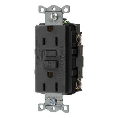 Contacto GFCI Auto-verificación / 15 A / 125 V / 2 Polos 3 Hilos / NEMA 5-15R / Grado Comercial