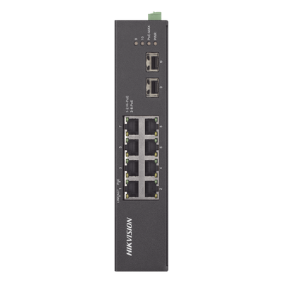 Switch Industrial No Administrable / 8 Puertos Gigabit PoE+ / 2 Puertos SFP / 120 W / 48-57 VCD / 984 Pies de Alcance