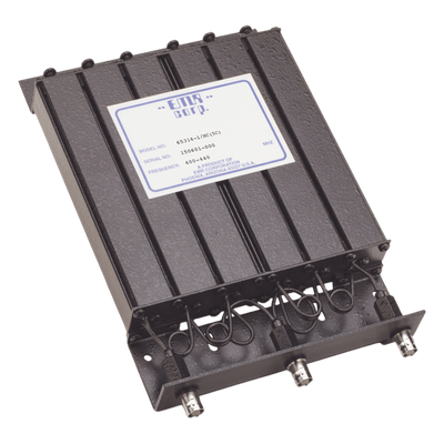 Duplexer / Rechazo de Banda / 400-440 MHz / 4.6-6 MHz Sep. / 50 W / BNC Hembra / 6 Cavidades / 1.25x6x9.5 in