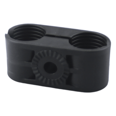 Sujetador Plástico para Cable Coaxial / Doble Fijación / 5/8" / Varilla Roscada 3/8" o M10 / ISO 9001:2015 y RoHS