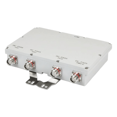 Cuadruplexor / 700-850-PCS-AWS / 250W / -161dBc PIM / 4.3-10 IP67 / 2.3ft