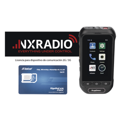 Kit Radio PTT / Android 10 GO / IP68 / MIL-STD 810H / Altavoz 105 dB / Batería 3000 mAh / SIM 1GB 12 Meses