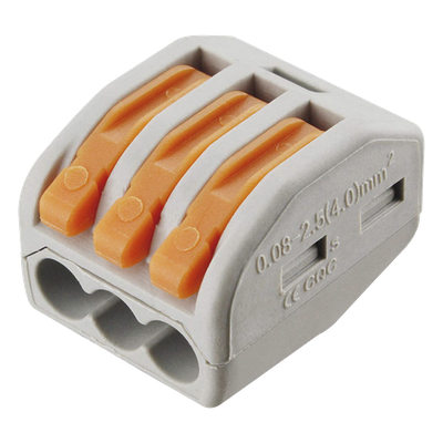 Conector de Presión / 1 Entrada 2 Salidas / 250V 32A / Cables 12AWG-28AWG / 0.63x0.83x0.59 pulgadas