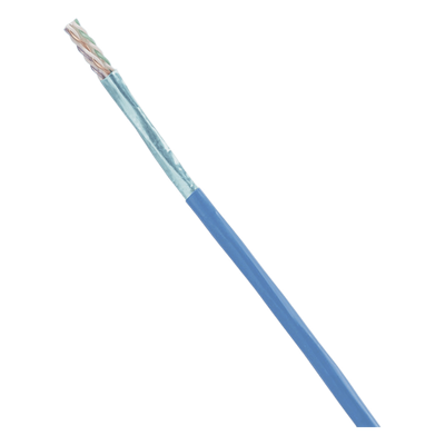 Bobina de Cable Blindado F/UTP / Cat6A / 23 AWG / CMR Riser / 305 m (1000 pies) / Azul