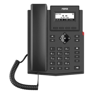 Teléfono IP / 2 Líneas SIP / Pantalla LCD 2.3" / Audio HD G.722 y Opus / Conferencia 6 Vías / PoE 802.3af / Puertos Ethernet Duales 10/100 / Soporte EHS