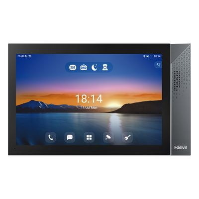 Monitor IP/SIP para Interior / Pantalla Táctil 10.1" / Android 9.0 / Wi-Fi Dual Band / Bluetooth 5.0 / PoE / 8 Entradas de Alarma