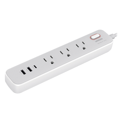 Regleta de Alimentación / 30W USB-C PD GaN / 2 USB-A + 1 USB-C / 3 Salidas AC Tipo B / Protección Sobretensiones / Cable 2 m (6.6 ft) 14 AWG