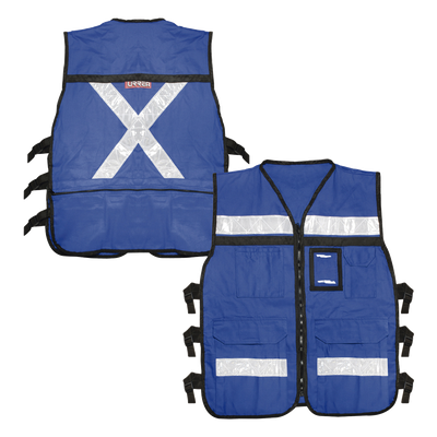 Chaleco de Seguridad Reflejante / 6 Bolsas Externas / 6 Broches Ajustables / Talla Extra Grande / Cierre Reforzado 20' / 2 Bolsas Internas